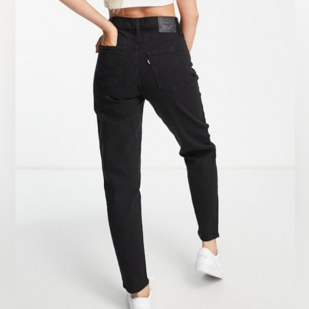 Levi's High Waisted Mom Jeans Flash Black Sz 26 Nwt - Picture 2 of 12